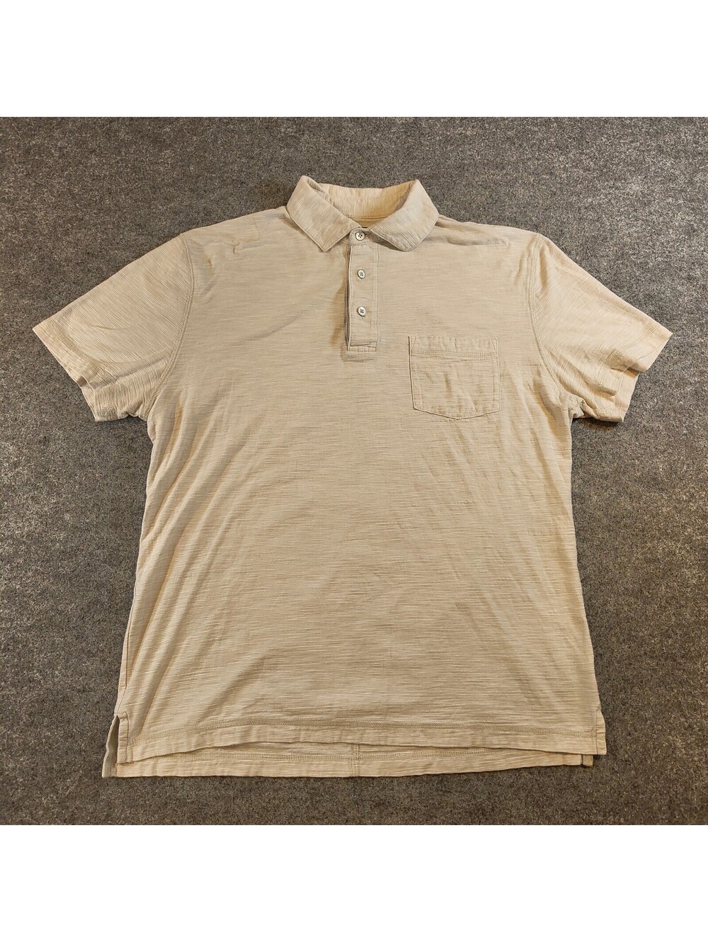 Rodd & Gunn Sports Fit Short Sleeve Shirt Men’s Large Beige Button Front